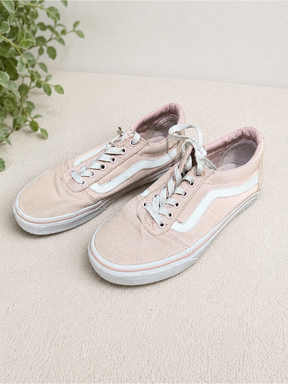 Vans Pink and White Old Skool Sneakers